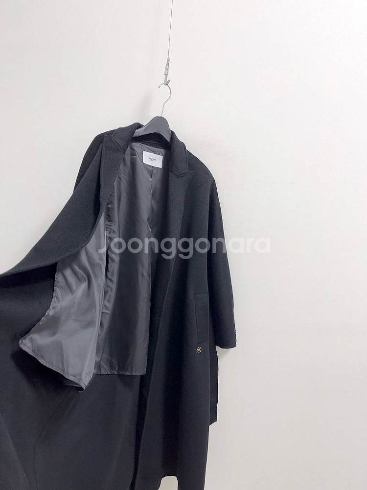 문트 블랙 핸드메이드 지블링 캐시미어 코트--6