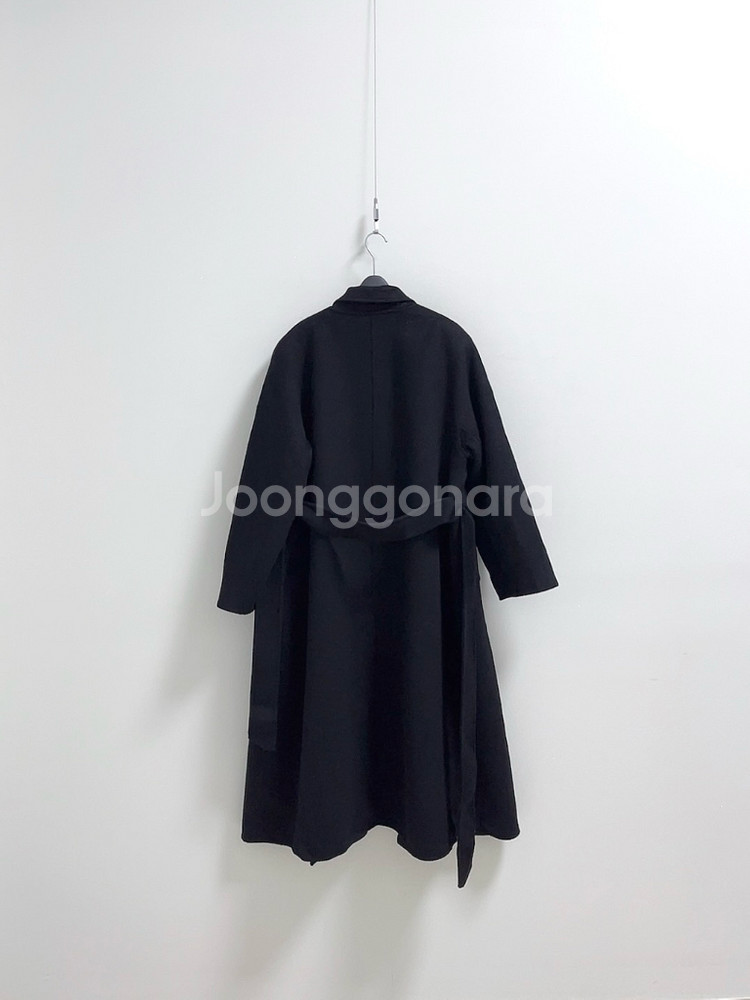 문트 블랙 핸드메이드 지블링 캐시미어 코트--8