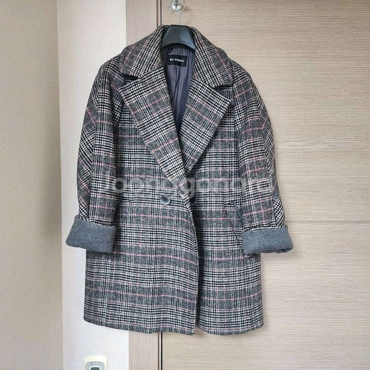 ENC 체크코트 66사이즈--1