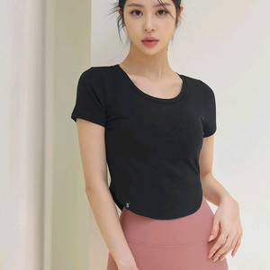젝시믹스 상의 라운드크롭 블랙 S,M,L,XL