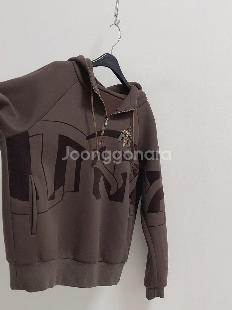 타임 브라운 레터링 후드--3