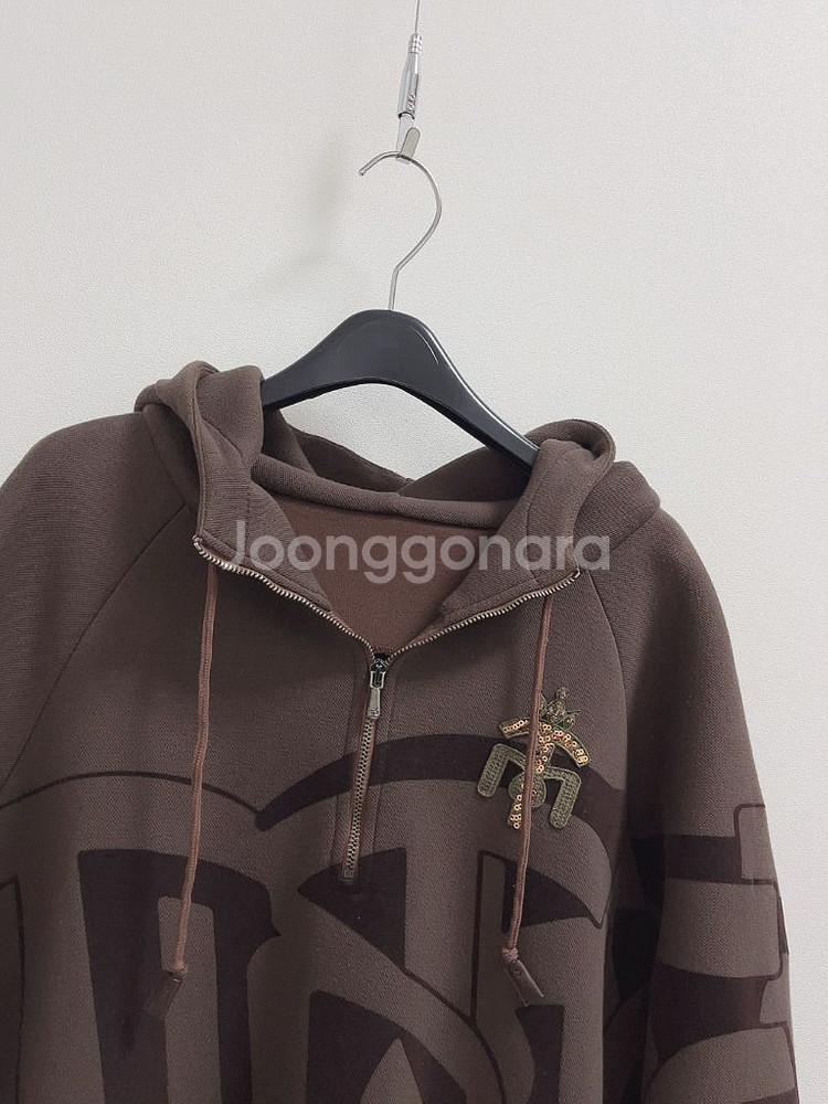 타임 브라운 레터링 후드--2