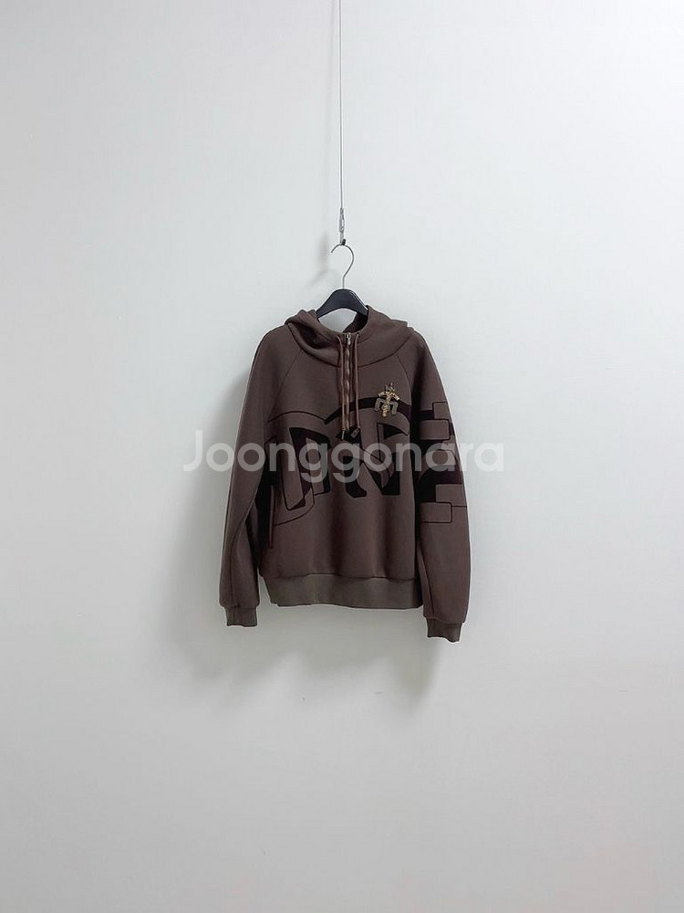 타임 브라운 레터링 후드--0