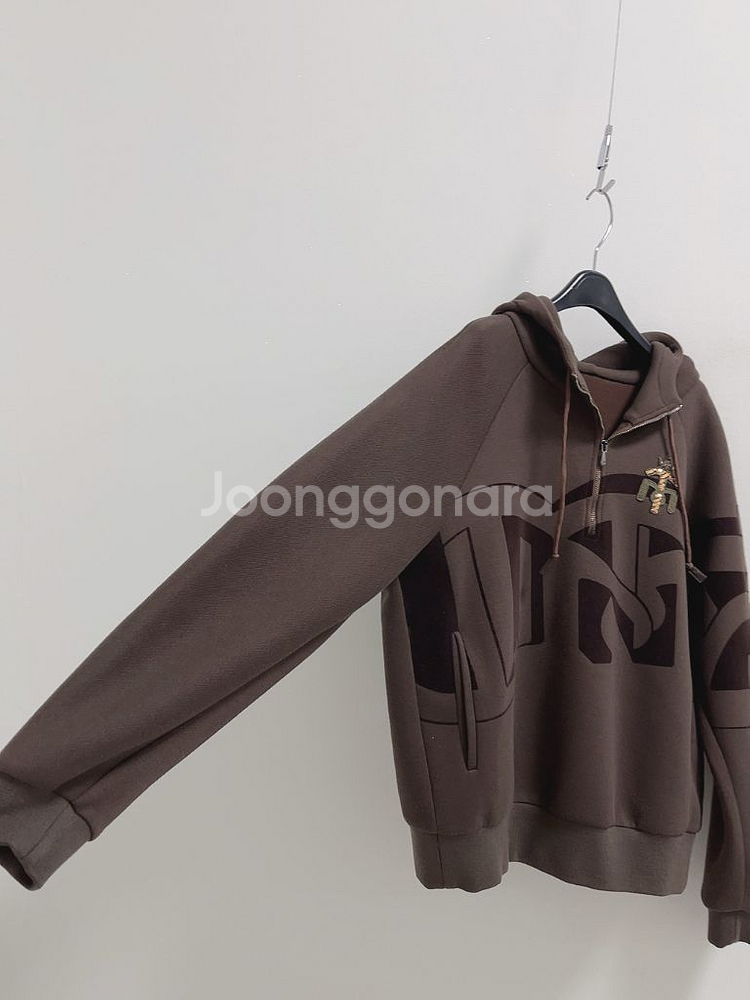 타임 브라운 레터링 후드--4