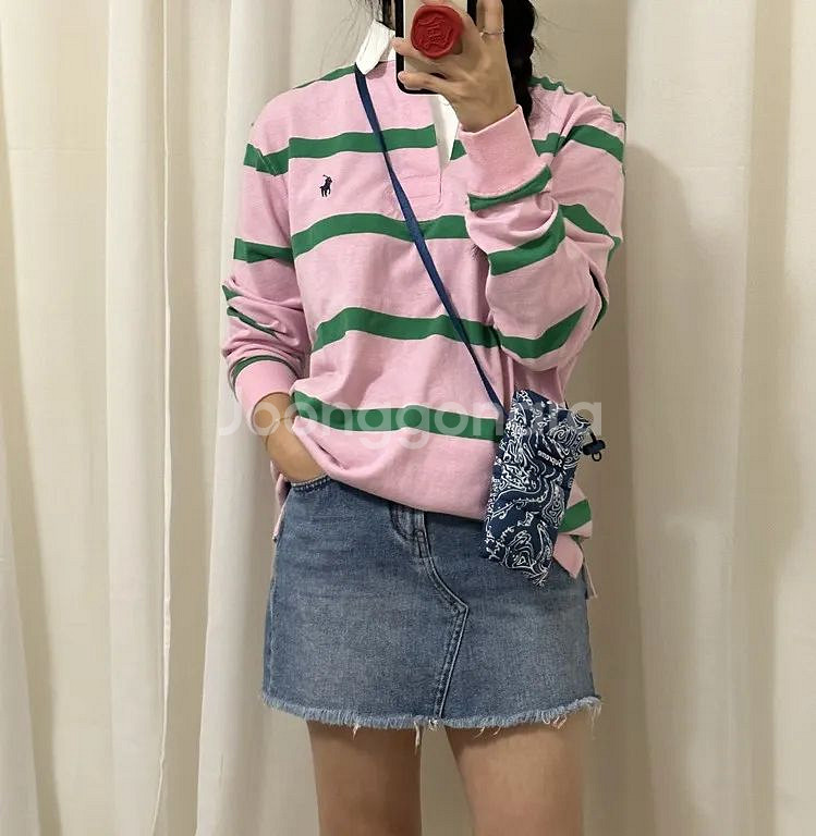 폴로 아이코닉 핑크 럭비티 (S)--2