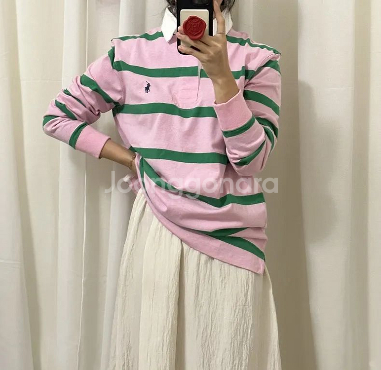 폴로 아이코닉 핑크 럭비티 (S)--1