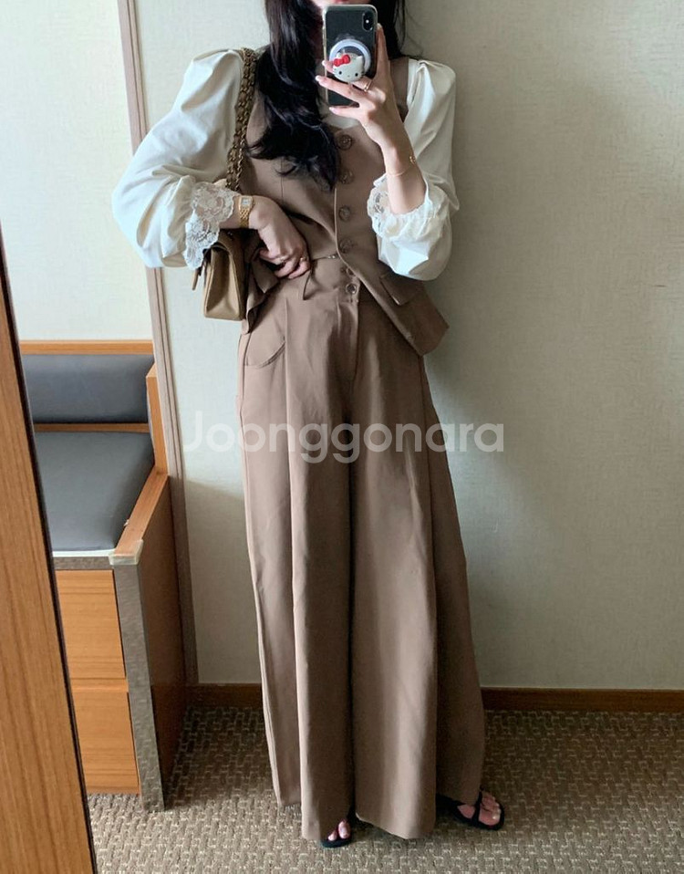 바이씨니 제작 결혼식 셋업 브라운 라지 판매합니다--1