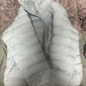 [xl] 무신사 스탠다드 시티 레저 후드 라이트 다운 자켓 클라우디 블루