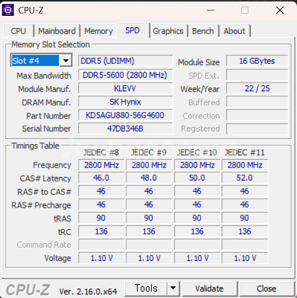 에센코어 DDR5 램 16gb 2개 팝니다--2