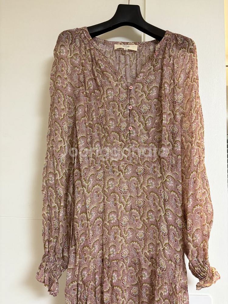 플로럴 패턴 롱 원피스--0