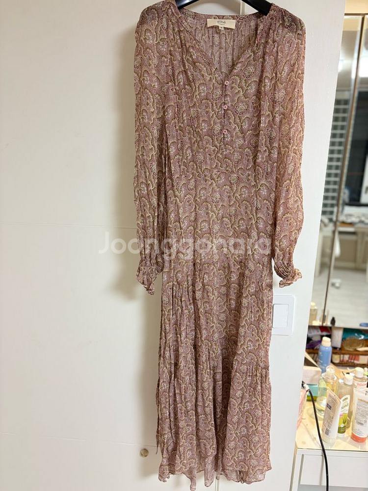 플로럴 패턴 롱 원피스--3