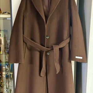 한섬 sjsj 벨티드 모직 코트