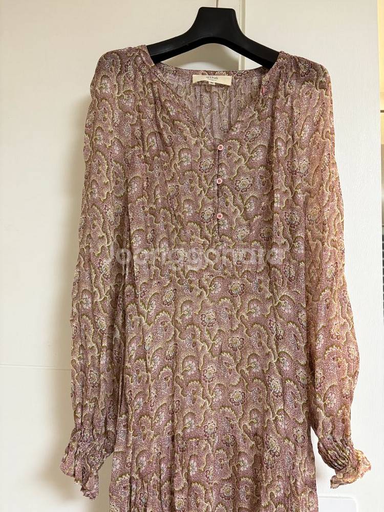 플로럴 패턴 롱 원피스--6