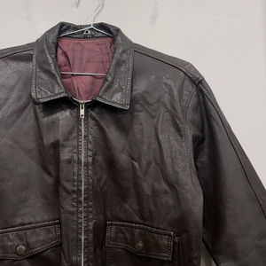 핸드메이드 소가죽 집업 레더 크롭 봄버자켓