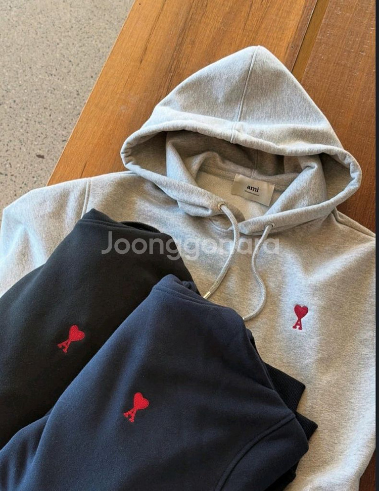 아미 후드티 AMI/QR코드 남녀공용--0