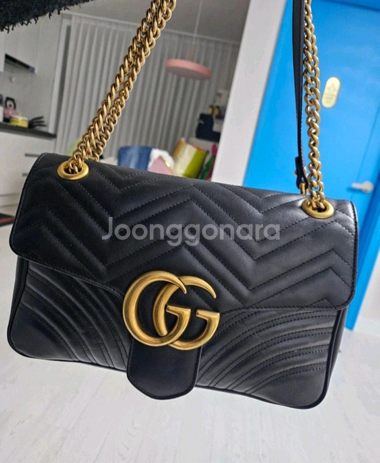 구찌 GG 마몽 마틀라세 체인백--0