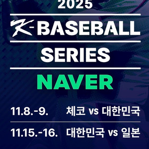 11월8일 한국 체코 야구 1층 1열 테이블석 4연석