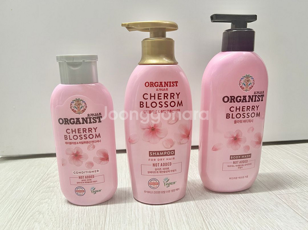 온더바디, 오가니스트, 체리블라썸, 바디워시, 샴푸, 컨디셔너--0