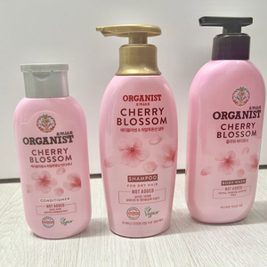 온더바디, 오가니스트, 체리블라썸, 바디워시, 샴푸, 컨디셔너