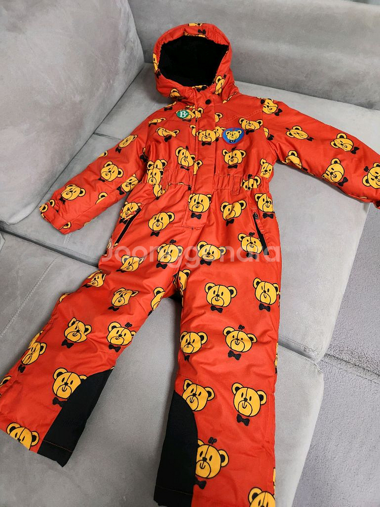 곰돌이 패턴 아동 스키복--0