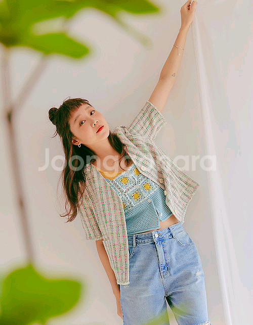 써스데이아일랜드 22 브이넥 트위드 자켓 여성 85 S 상태좋음--6