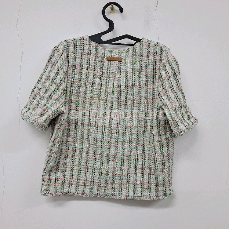 써스데이아일랜드 22 브이넥 트위드 자켓 여성 85 S 상태좋음--11