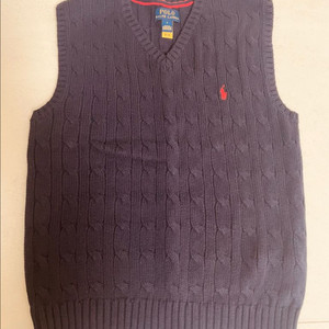 [새상품] 폴로 케이블 니트 코튼 스웨터 베스트 네이비 7Y ( 조끼 )