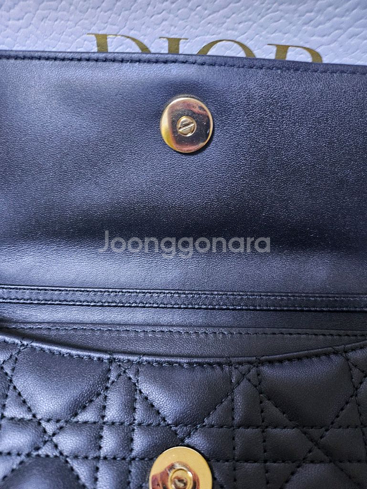 디올 미니탑핸들 까니쥬 블랙--6