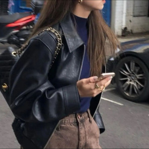 아카이브제이투유 레더 블루종(black) 자켓