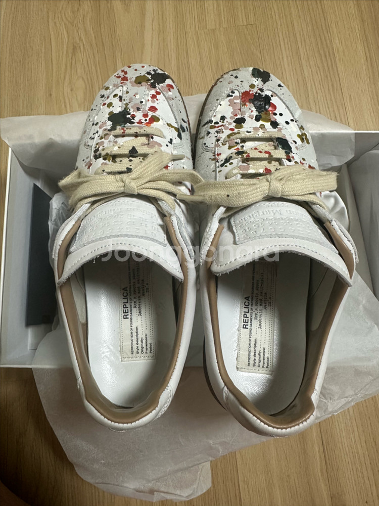 메종마르지엘라 독일군 페인팅 스니커즈 38 사이즈--2