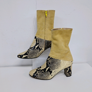 LTRT 레프트라이트 뱀피 스웨이드 여성 앵클 부츠 36.5 235