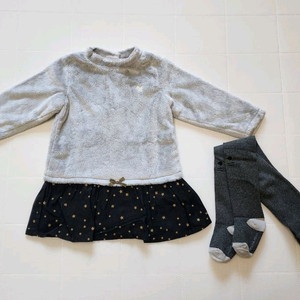 새상품) 블루독 퍼원피스 90사이즈