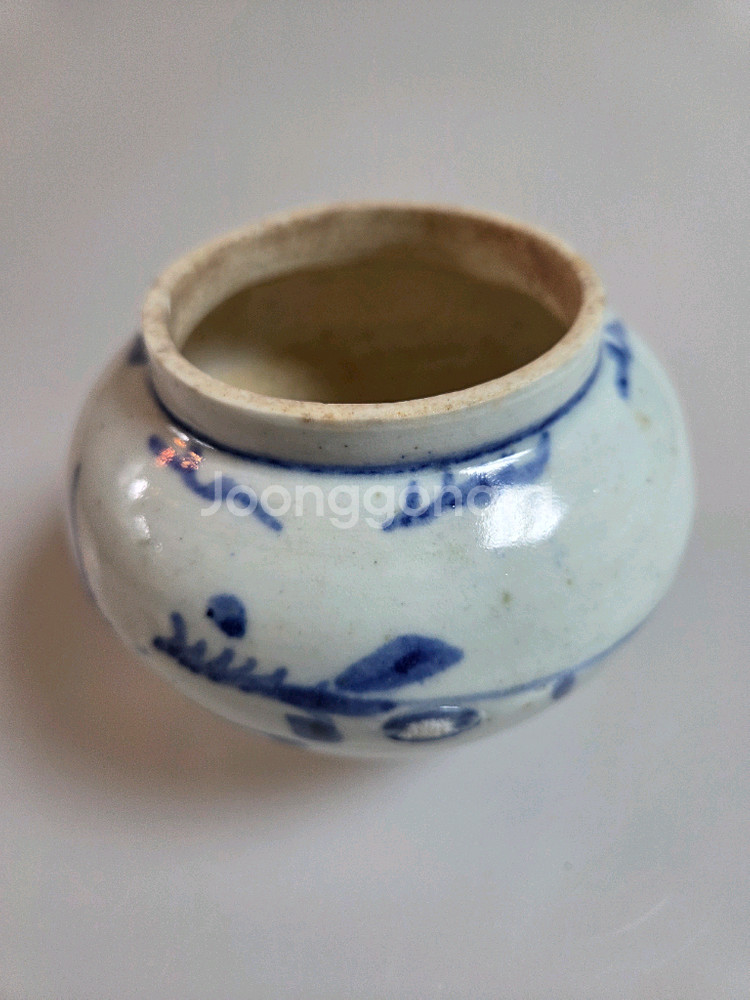 고미술품 조선시대 후기 백자청화 방산가마호--2