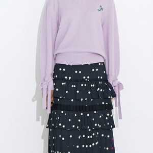 럭키슈에트 도트 플리츠 스커트