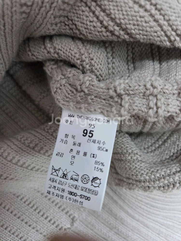 시스템옴므 정품 브이넥 그레이 오버핏 니트 100사이즈--2