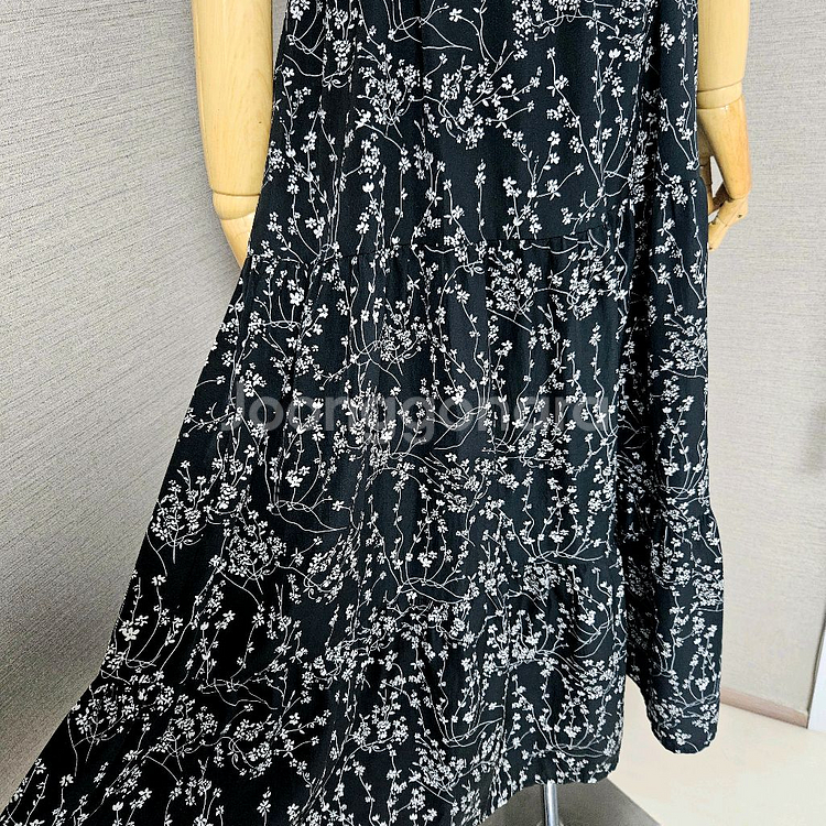 새상품]블랙 뷔스티에 캉캉 밴딩 롱원피스-66가능--3