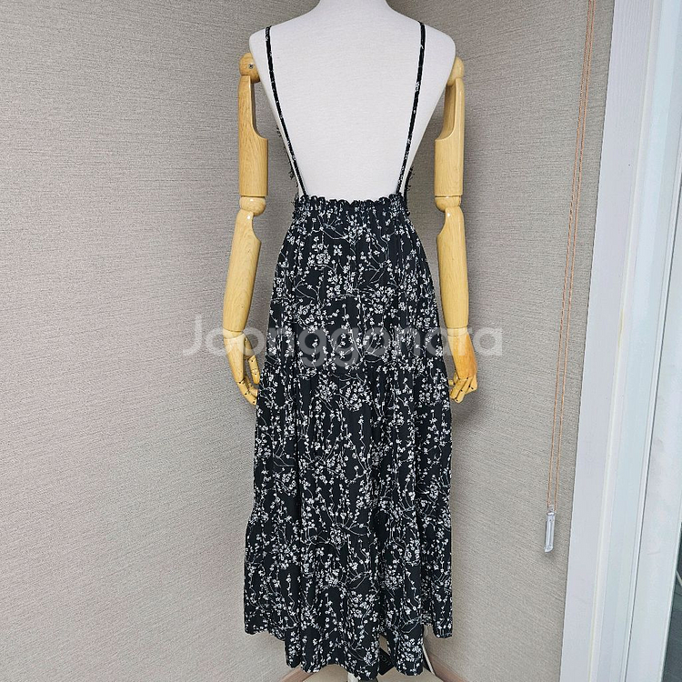 새상품]블랙 뷔스티에 캉캉 밴딩 롱원피스-66가능--2