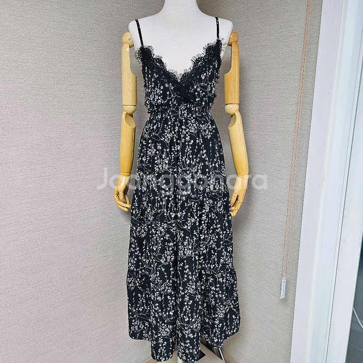 새상품]블랙 뷔스티에 캉캉 밴딩 롱원피스-66가능--0