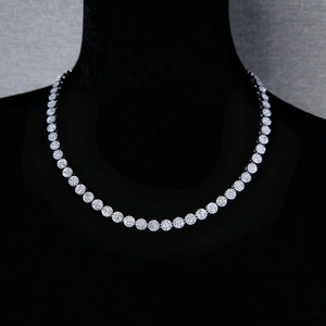 새상품]스와로브스키스톤 실버 목걸이+볼 귀걸이 세트