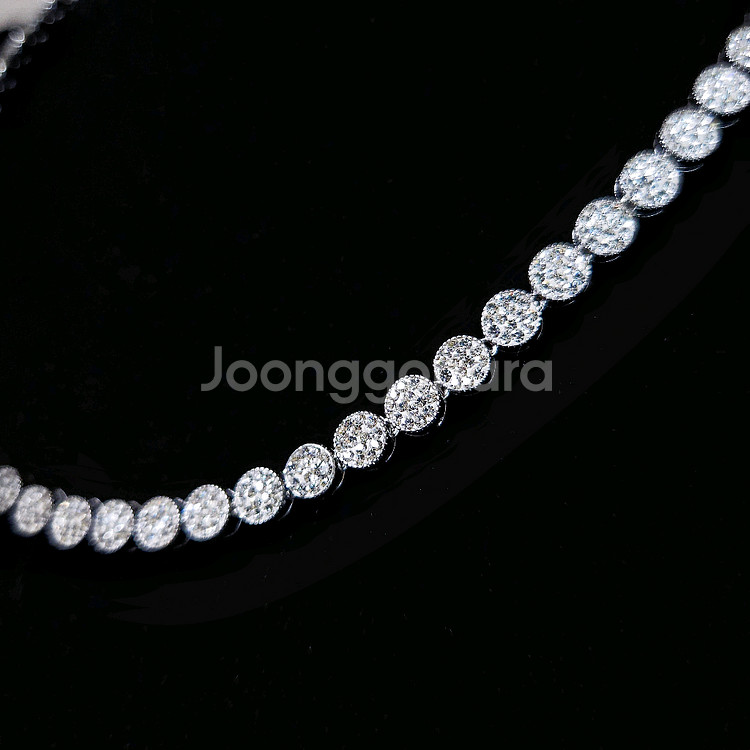 새상품]스와로브스키스톤 실버 목걸이+볼 귀걸이 세트--1