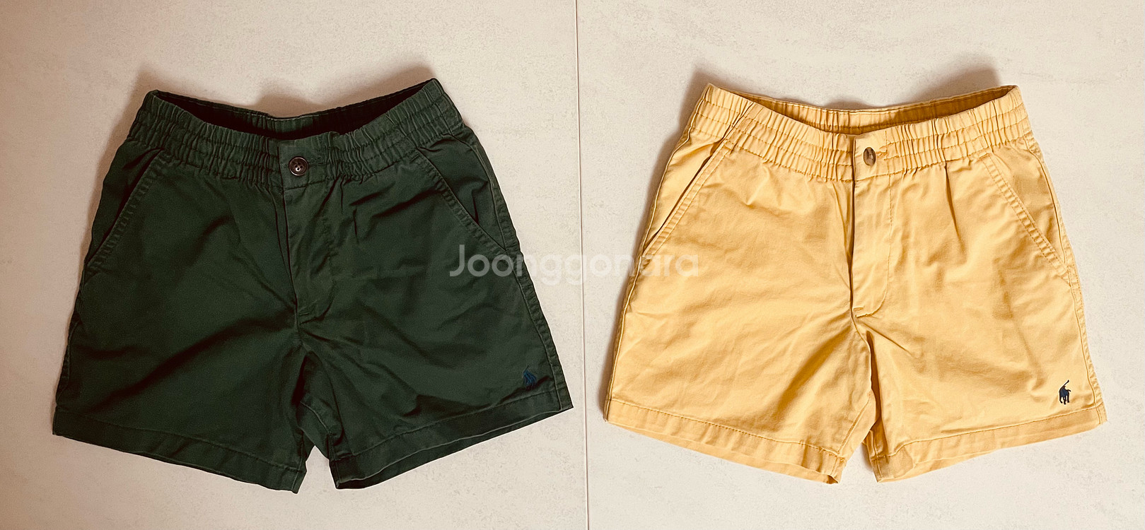 폴로 반바지 그린, 옐로우 8Y--0