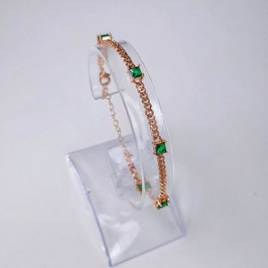 새상품,선물박스포장] 천연 에메랄드 데일리 체인 팔찌