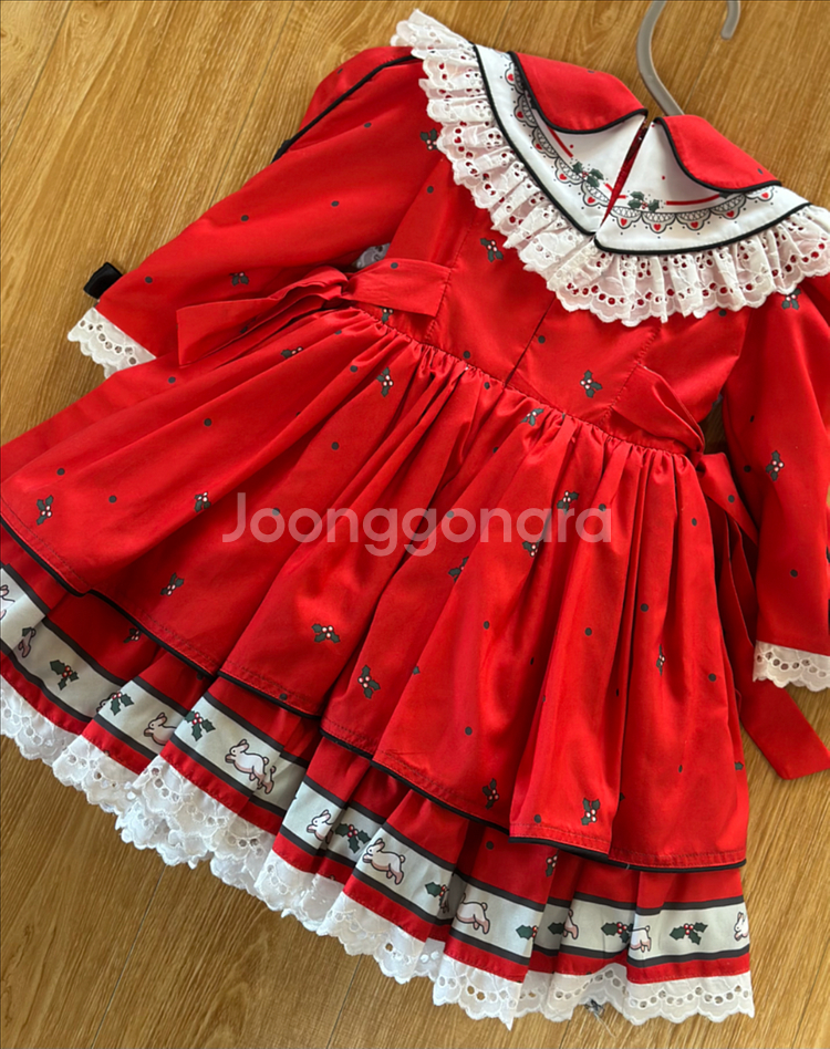 여아 원피스 90 아기 핸드메이드 드레스 핸메 킹덤 스리스마크 원피스 90사이즈--1