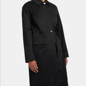 띠어리 theory 블랙 벨트 롱 트렌치코트 55사이즈