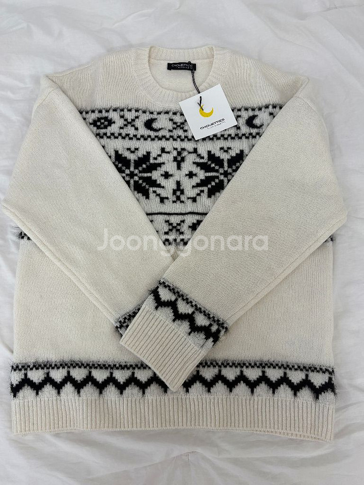 럭키슈에뜨 슈에띠즈 노르딕 패턴 니트 풀오버 아이보리--4