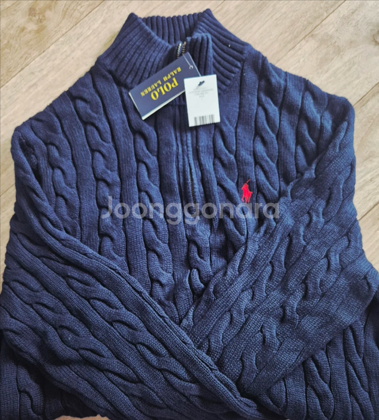 폴로 랄프로렌 케이블 니트 반팔티--2