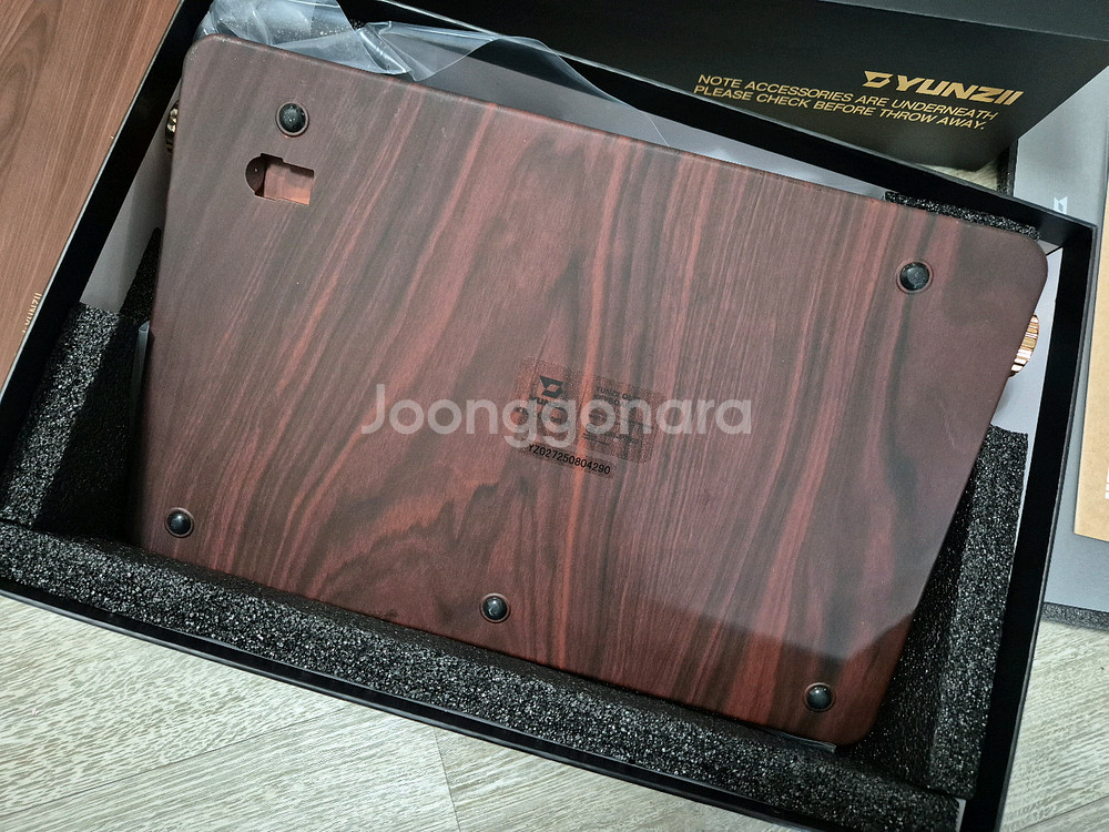 윤지 yunzii QL75 타자기 키보드 우드 리니어축 유무선 블루투스--2