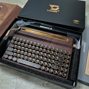 윤지 yunzii QL75 타자기 키보드 우드 리니어축 유무선 블루투스