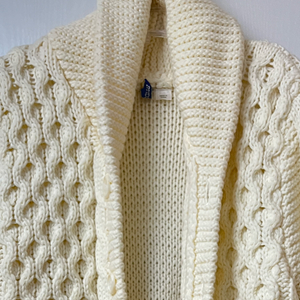 (F) 꽈배기 울 니트 가디건 한번 착용