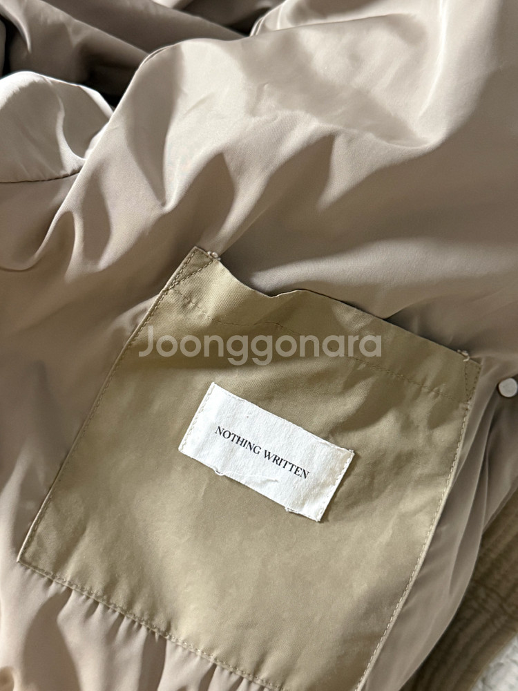 낫띵리튼 페블 크롭 푸퍼 패딩 베이지--5